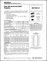 MC10H141P datasheet: Four-Bit Universal Shift Register MC10H141P