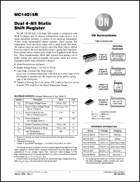 MC14015BFEL datasheet: Dual 4-Bit Static Shift Register MC14015BFEL