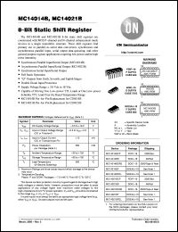 MC14021BFR1 datasheet: 8-Bit Static Shift Register MC14021BFR1