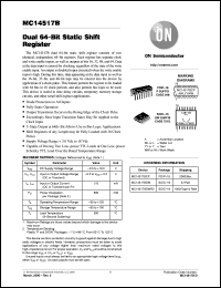 MC14517BCP datasheet: Dual 64-Bit Static Shift Register MC14517BCP