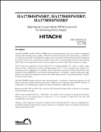 HA17385HRP datasheet: High speed current mode PWM control IC for switching power supply HA17385HRP