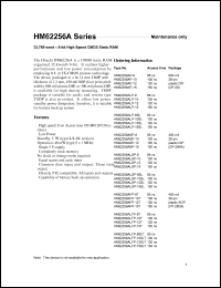 HM62256AFP-8T datasheet: 32,768-word x 8-bit high speed CMOS static RAM, 85ns HM62256AFP-8T