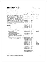 HM62256AP-8 datasheet: 32,768-word x 8-bit high speed CMOS static RAM, 85ns HM62256AP-8