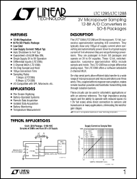 LTC1285CN8 datasheet: 3V micropower sampling 12-bit A/D converter LTC1285CN8