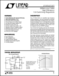 LT1372HVCN8 datasheet: 500kHz and 1MHz high efficiency 1.5A switching regulators LT1372HVCN8