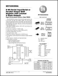 MC74HC595ADTEL datasheet: 8-Bit Serial-Input/Serial or Parallel-Output Shift Register With Latched 3-State Outputs MC74HC595ADTEL