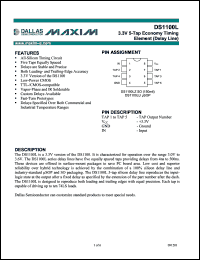 DS1100LU-35 datasheet: 3.3V 5-tap economy timing element (delay line), 35ns DS1100LU-35