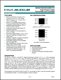 DS1731U/T&R datasheet: High-precision digital thermometer and thermostat DS1731U/T&R