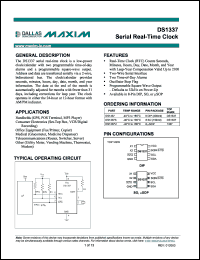 DS1337 datasheet: Serial real-time clock DS1337