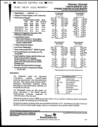 TMS44400-70DJ datasheet: 1048576 by 4-bit dynamic random-access memory, 70ns TMS44400-70DJ