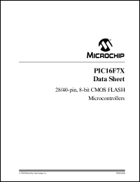 PIC16LF77-E/P datasheet: 8-bit CMOS FLASH microcontrollers, FLASH=8K, data=368, USART, PWM, ADC, 20MHz PIC16LF77-E/P