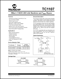 TC1107-2.5VOATR datasheet: 300mA CMOS LDO with shutdown and Vref bypass, 2.5V TC1107-2.5VOATR