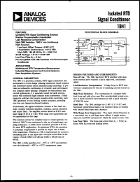 1B41AN datasheet: InputV:1-5V; outputV:10V; isolated RTD signal conditioner. For multichannel RTD temperature measurement 1B41AN