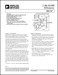 AD1674BD datasheet: 12-bit 100kSPS A/D converter AD1674BD