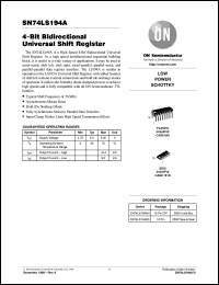 SN74LS194ADR2 datasheet: 4-Bit Bidirectional Universal Shift Register SN74LS194ADR2