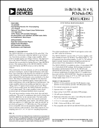 AD1851R-J datasheet: 0-6.50V; 16-bit, 16 x Fs PCM audio DAC.For high-end compact disc players, digital audio amplifiers, DAT recorders and players AD1851R-J