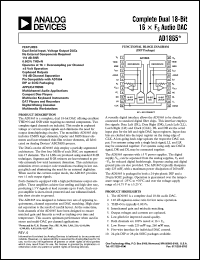 AD1865N-J datasheet: 0-6V; 18-bit, 16 x Fs PCM audio DAC. For multichannel audio applications, compact disc players AD1865N-J