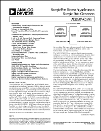 AD1890JP datasheet: 5V; samplePort stereo asynchronous sample rate converter. For digital mixing cinsolers and digital audio workstations, CD-R, DAT, DCC and MD recorders AD1890JP