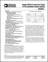 AD203SN datasheet: InputV:+-10V; 35mW; rugged, military temperature range, 10KHz bandwidth isolation amplifier. For engine monitoring and control, mobile multichannel data acquisition systems AD203SN