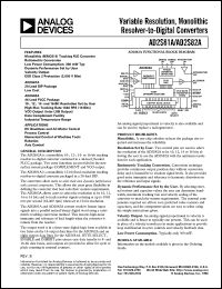 AD2S81AHP datasheet: 14V; 300mW; variable resolution, monolithic resolver-to-digital converter. For DC brushless and AC motor control, process control AD2S81AHP