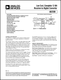 AD2S90AP datasheet: 5V; 50mW; low cost, complete 12-bit resolver-to-digital converter. For DC industrial motor control, servo motor control AD2S90AP