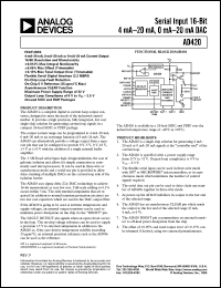 AD420AN-32 datasheet: 32V; 50mW; serial input 16-bit 4mA-20mA, 0-20mA DAC AD420AN-32