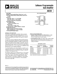 AD526SD datasheet: Software programmable gain amplifier AD526SD