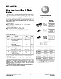 MC14503BCP datasheet: Hex Non-Inverting 3-State Outputs Buffer MC14503BCP