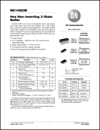 MC14503BD datasheet: Hex Non-Inverting 3-State Outputs Buffer MC14503BD