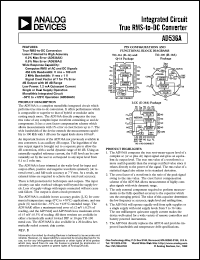 AD536AKH datasheet: 18V; 500mW; integrated circuit true RMS-to-DC converter AD536AKH