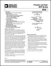 AD548KN datasheet: 18V; 500mW; precision, low power BiFET Op Amp AD548KN