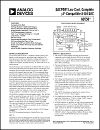 AD558SD datasheet: InputV:0-18V; ouptutV:0-2.56V; 450mW; DACPORT low cost, complete uP-compatible 8-bit DAC AD558SD