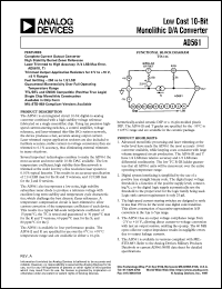 AD561JN datasheet: Low cost, 10-bit monolithic D/A converter AD561JN