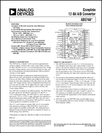 AD574AJ datasheet: 0-16.5V; 825mW; complete 12-bit A/D converter AD574AJ