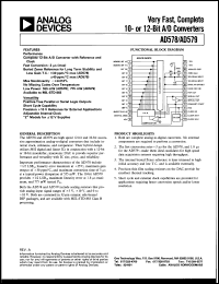 AD578LN datasheet: 0-20V; very fast, complete 12-bit A/D converter AD578LN