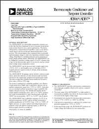 AD597AH datasheet: Thermocouple conditioner amnd setpoint controller with type J or K thermocouples AD597AH
