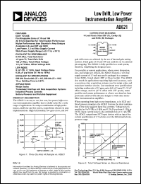 AD621AN datasheet: +-18V; 650mW; low drift, low power instrumentation amplifier. For weigh scales, transduver interface and data acquisition systems AD621AN