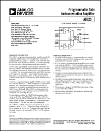 AD625BD datasheet: +-18V; 450mW; programmable gain instrumentation amplifier AD625BD
