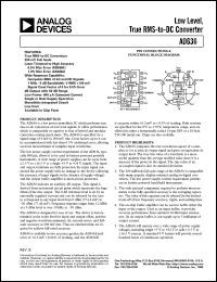 AD636JD datasheet: +-16.5V; 500mW; low level, true RMS-to-DC converter AD636JD