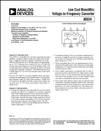 AD654JN datasheet: 36V; 50mA; low cost monolithic synchronous voltage-to-frequency converter AD654JN