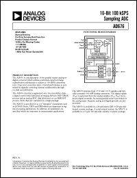 AD676AD datasheet: 0.3-26.4V; 16-bit 100 kSPS sampling ADC AD676AD