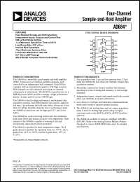 AD684JQ datasheet: 0.3-15V; 640mW; 4-channel sample-and-hold amplifier AD684JQ