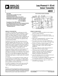 AD693AQ datasheet: 36V; 200mA; loop- powered 4-20mA sensor transmitter AD693AQ