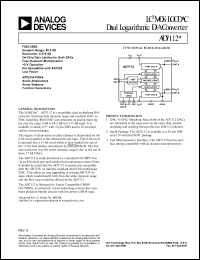 AD7112BN datasheet: -0.3 to +7V; LC2MOS LOGDAC dual logarythmic D/A converter. For audio attenuators, sonar systems, function generators and digitally controlled AGC system AD7112BN