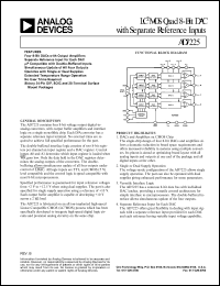 AD7225LN datasheet: -0.3, +17V; 500mW; LC2MOS quad 8-bit DAC with separate reference inputs AD7225LN