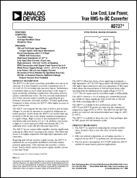 AD737JR datasheet: +-16.5V; 200mW; low cost, low power, tue RMS-to-DC converter AD737JR