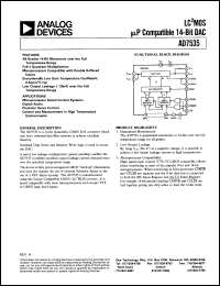AD7535JN datasheet: -0.3 to +17V; 1W; LC2MOS uP-compatible 14-bit DAC. For microprocessor based control systems, digital audio reconstruction AD7535JN