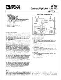 AD7572AJN03 datasheet: -0.3 to +7V; 1000mW; LC2MOS complete, high speed, 12-bit ADC AD7572AJN03