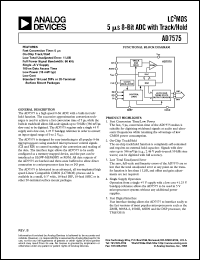 AD7575JP datasheet: -0.3 to +7.0V; 450mW; LC2MOS 8-bit ADC with track/hold AD7575JP