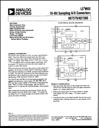 AD7579JN datasheet: -0.3 to +7.0V; 450mW; LC2MOS 10-bit sampling A/D converter AD7579JN